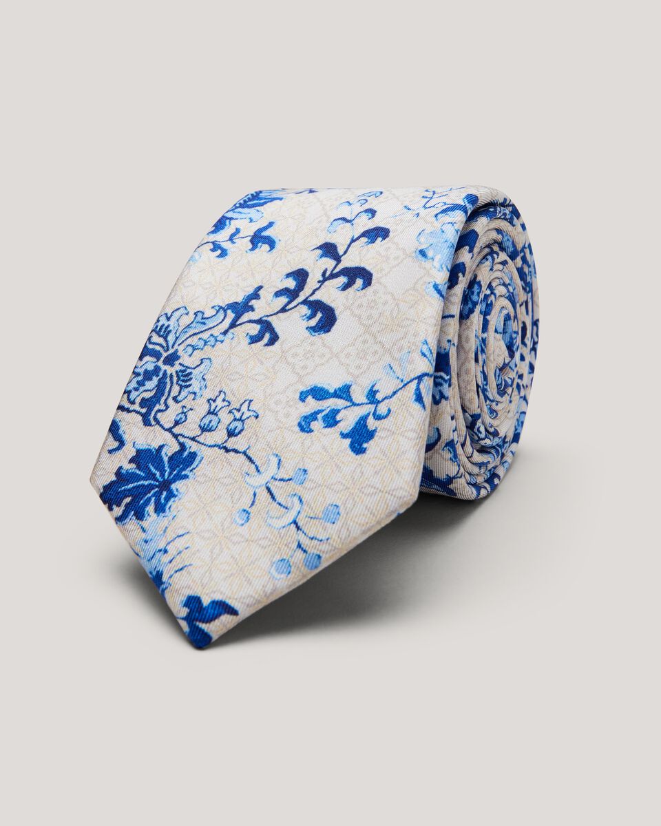 Printed Silk Floral Tie